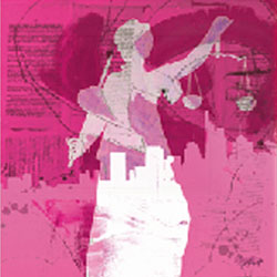 Geschenk Jurist Kunst Justita in Pink